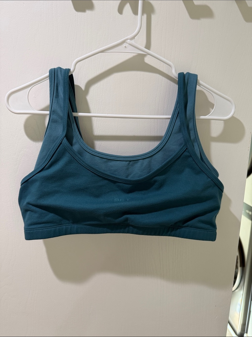 SET Active Teal Scoop-Neck Support Crop Top - Picture 2 of 2